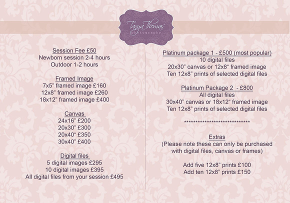 price list 2016